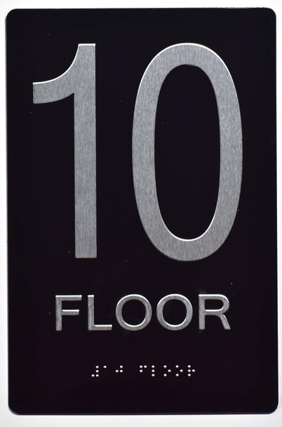 ADA BLACK FLOOR NUMBER SIGN