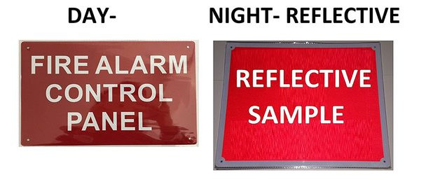 FIRE Alarm Control Panel Sign - Reflective !!! (red,Aluminum 7X10)