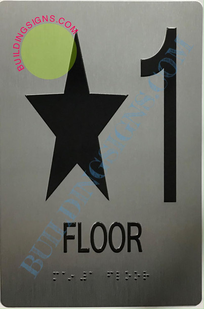 Signage  FLOOR NUMBER  Tactile Graphics Grade 2 Braille Text with raised letters