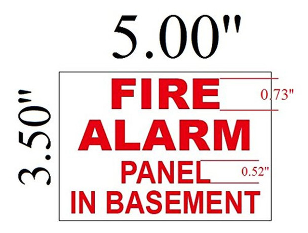 Fire Alarm Panel In Basement Sign with double sided tape