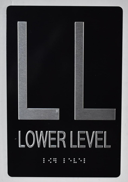 Sign Black Floor number  -Tactile Graphics Grade 2 Braille Text with raised letters