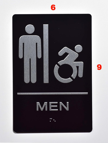 Sign RESTROOM  Tactile Graphics Grade 2 Braille Text with raised letters