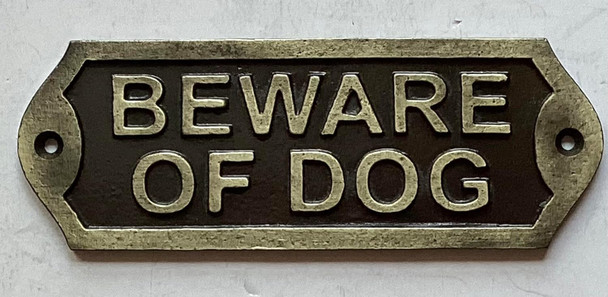 Cast Aluminium beware of dog  Signage