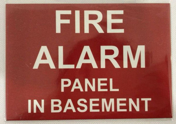 SIGNS FIRE ALARM PANEL IN BASEMENT SIGN