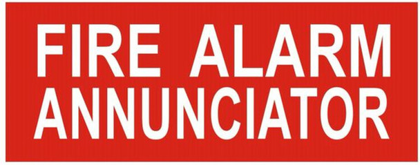SIGNS FIRE ALARM ANNUNCIATOR SIGN (RED,ALUMINUM SIGNS