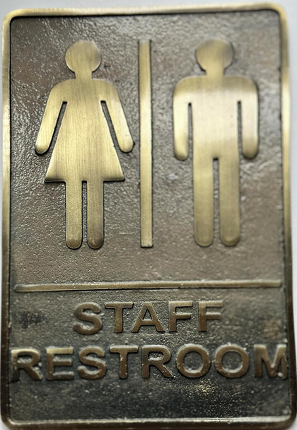 Cast Aluminium staff Restroom  Sign