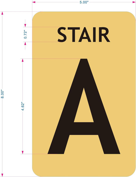 STAIR A  - STAIRWELL NUMBER  Signage