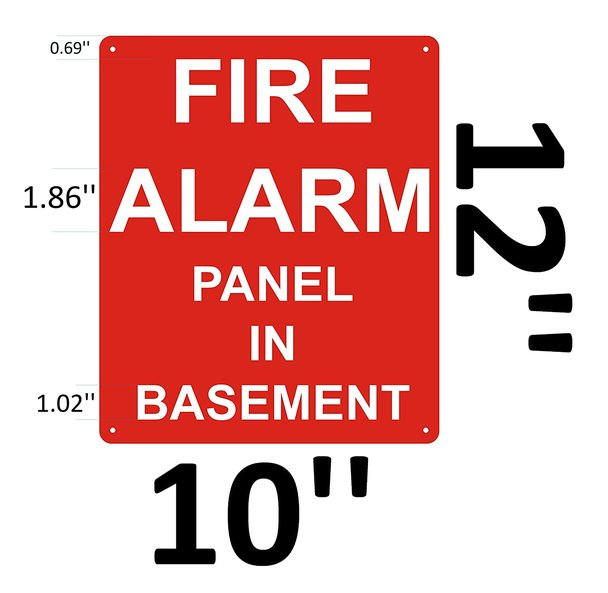 FIRE Alarm Panel in Basement Sign - (red,Reflective !!! Aluminum, 10X12)