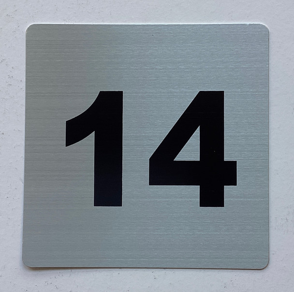 Apartment number 14 signage