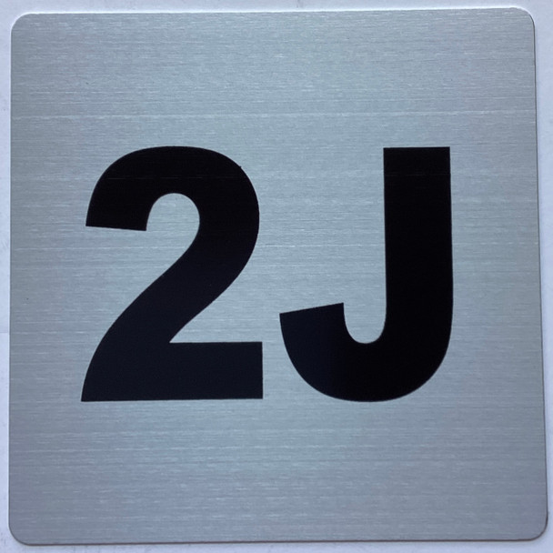 Apartment number 2J signage