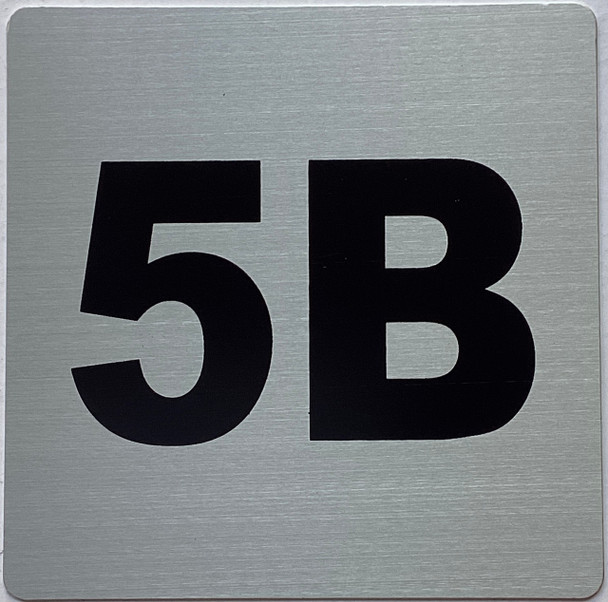 Apartment number 5B signage