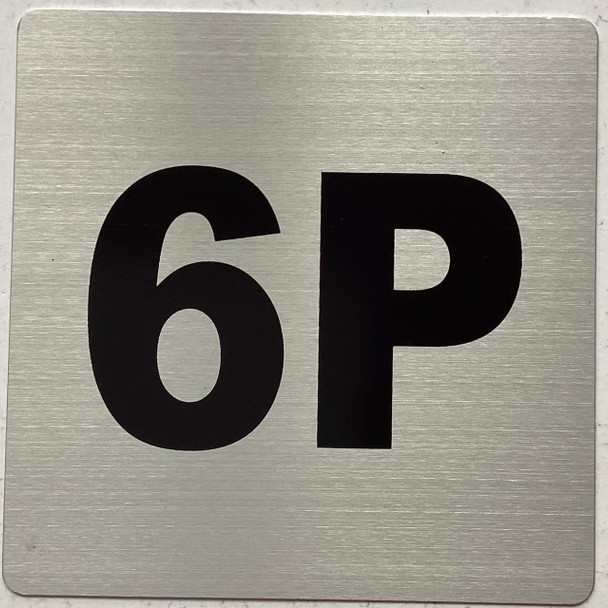 Apartment number 6P signage