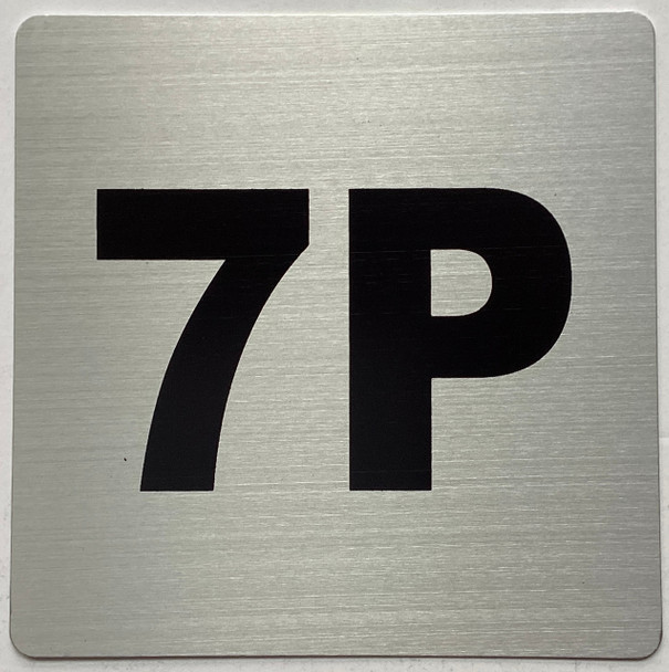 Apartment number 7P signage