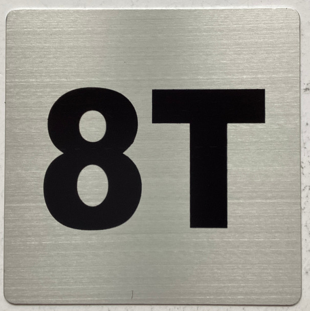 Apartment number 8T sign