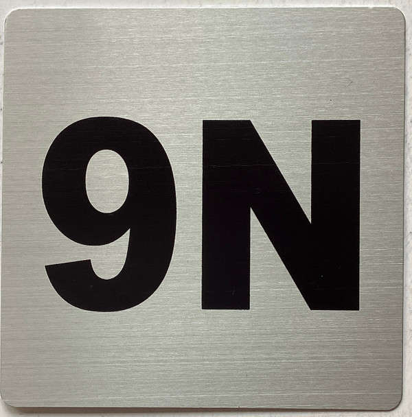 Apartment number 9N sign