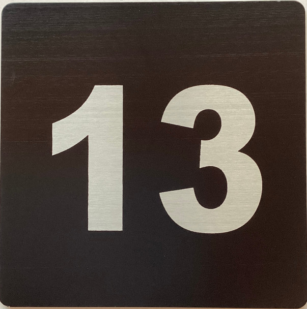 Apartment number 13 sign