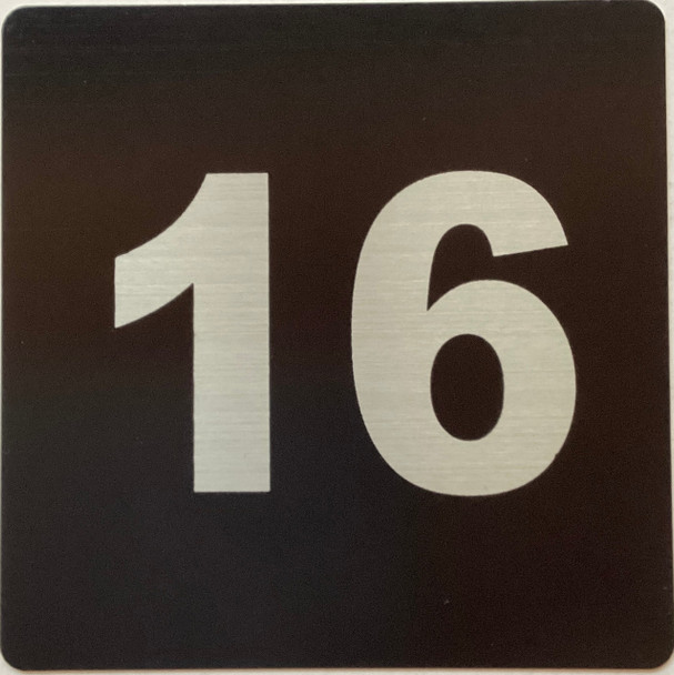 Apartment number 16 signage