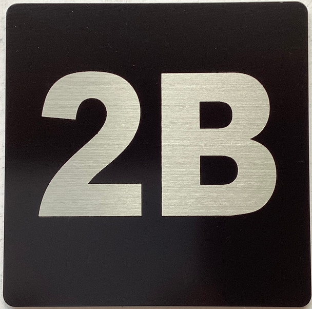 Apartment number 2B signage