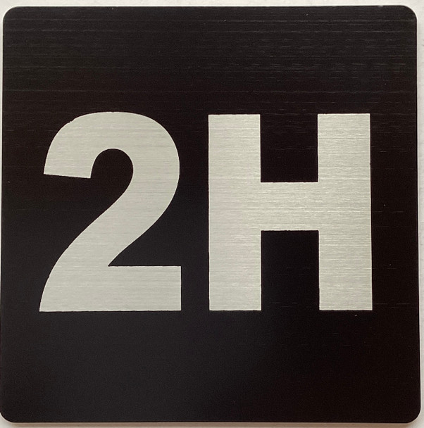 Apartment number 2H signage