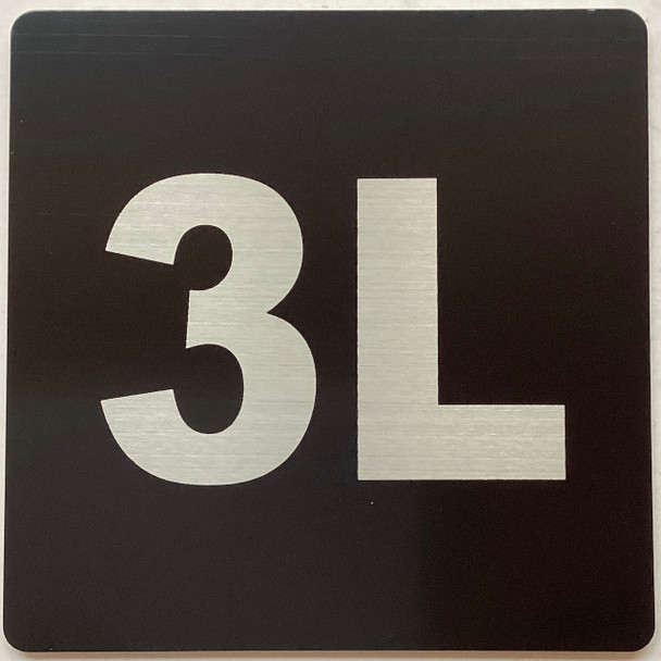 Apartment number 3L sign