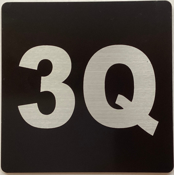 Apartment number 3Q sign