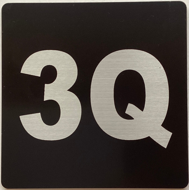 Apartment number 3Q signage