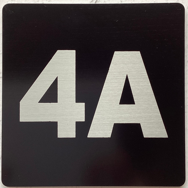 Apartment number 4A signage