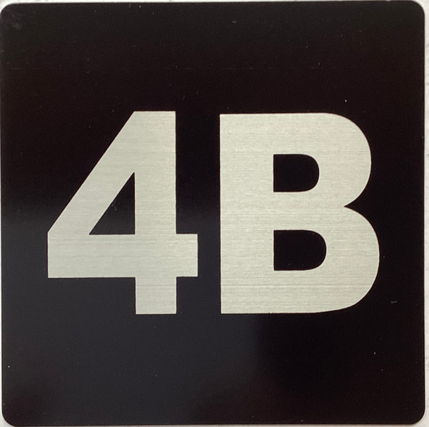 Apartment number 4B sign