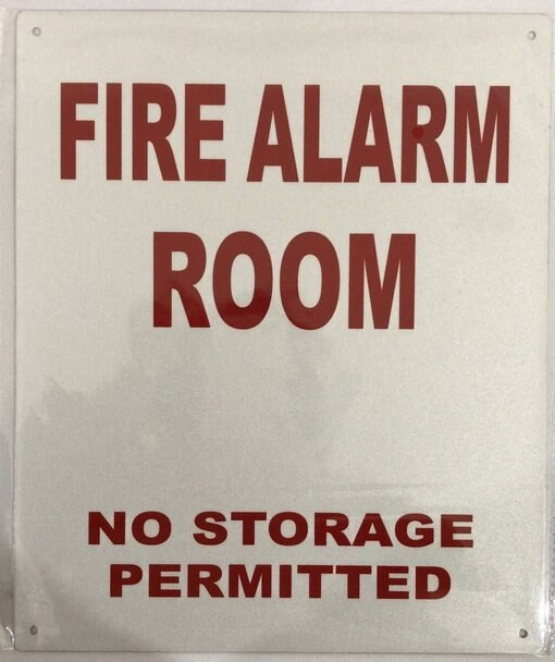 SIGNS FIRE ALARM ROOM NO STORAGE PERMITTED