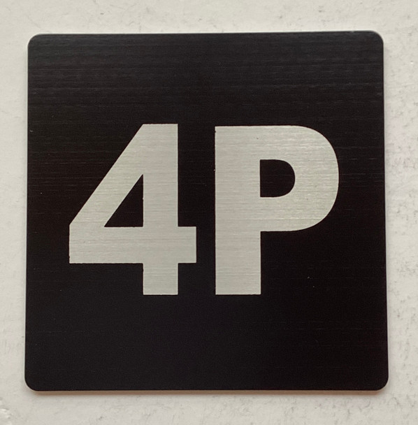 Apartment number 4P sign