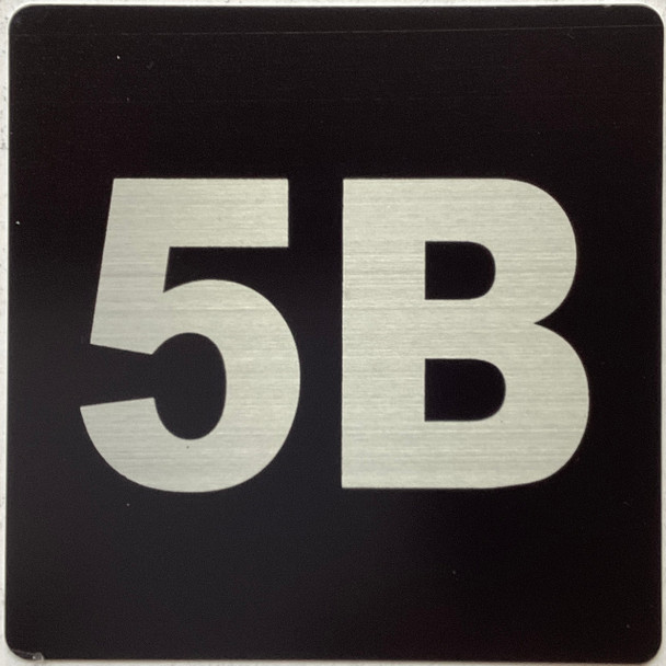 Apartment number 5B signage