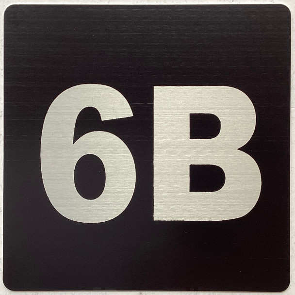 Apartment number 6B signage