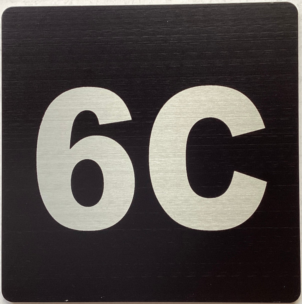 Apartment number 6C sign