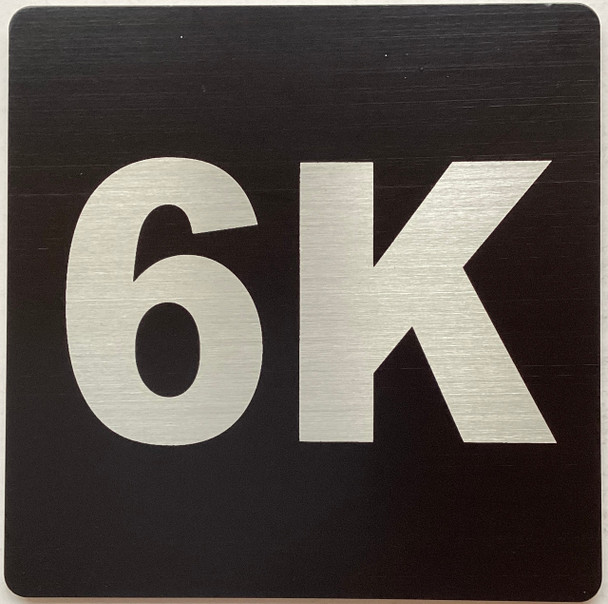 Apartment number 6K sign
