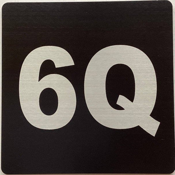 Apartment number 6Q signage