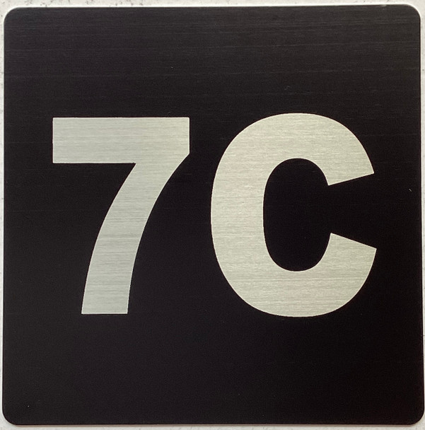 Apartment number 7C sign