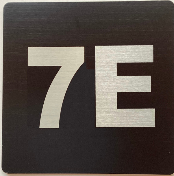Apartment number 7E sign
