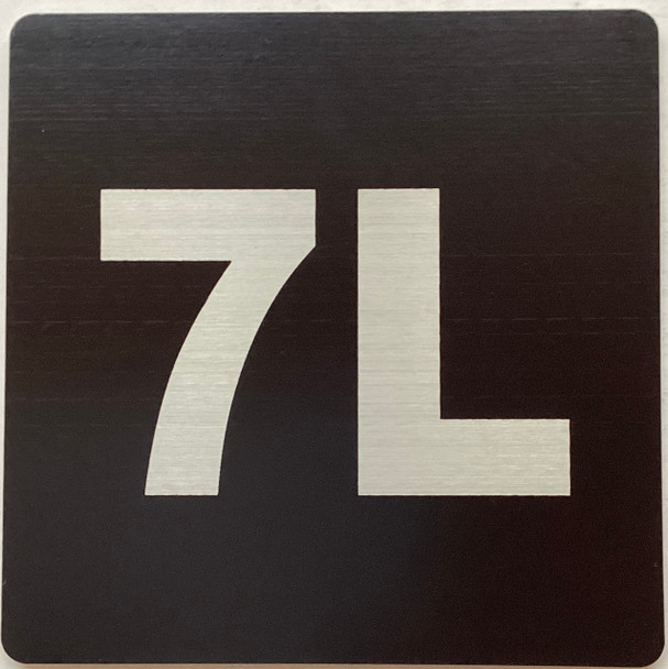 Apartment number 7L signage