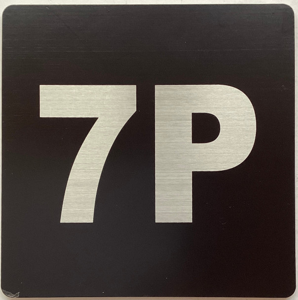 Apartment number 7P sign