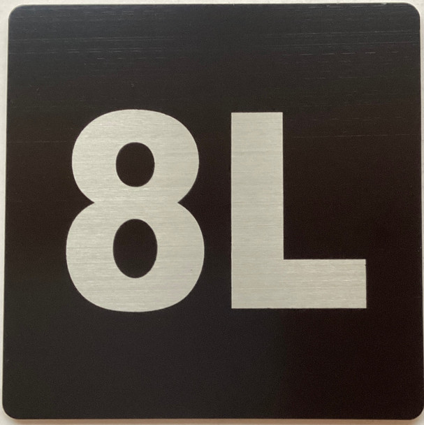 Apartment number 8L sign