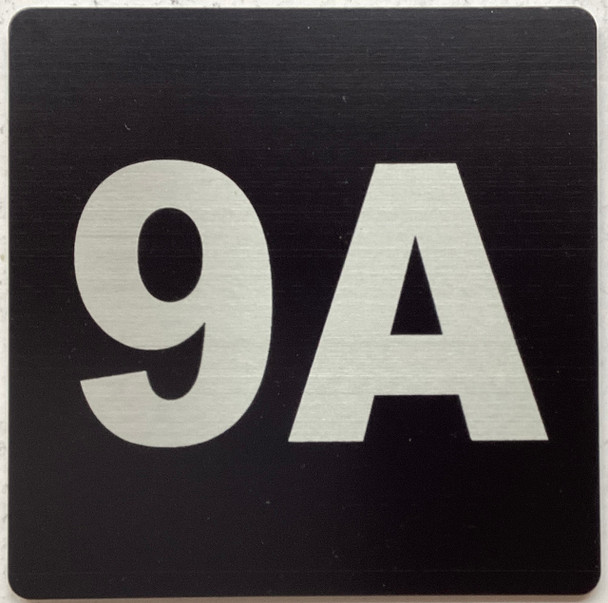 Apartment number 9A sign