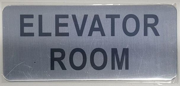 ELEVATOR ROOM SIGN – BRUSHED ALUMINUM