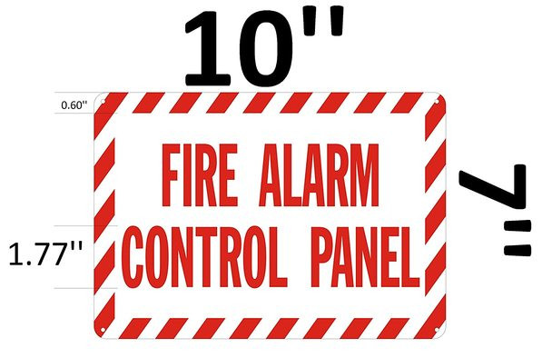 FIRE Alarm Control Panel Sign-Reflective !!! (White,Aluminum 7X10)