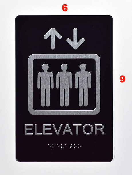 SIGNS Elevator SIGN ADA-6x9 black-(ref062020)