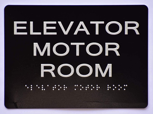 SIGNS ELEVATOR MOTOR ROOM SIGN (BLACK) ADA-5X7-(ref062020)