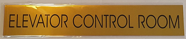 ELEVATOR CONTROL ROOM SIGN - GOLD