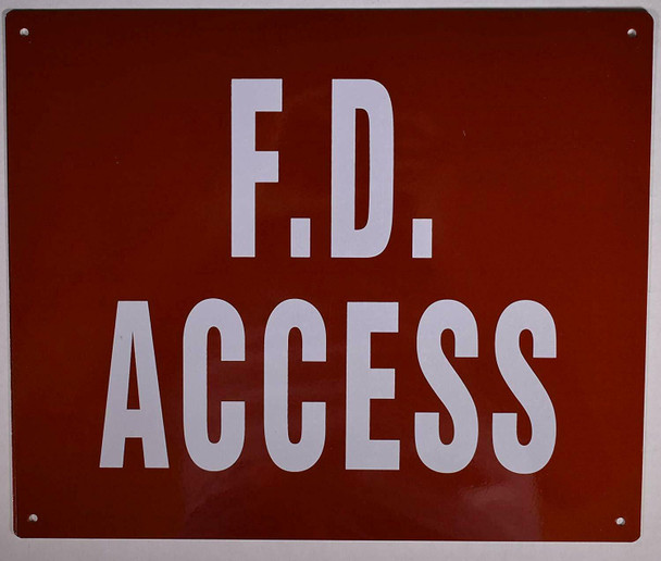 F. D. ACCESS SIGN (RED ALUMINUM