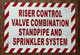 Riser Control Valve Combination Standpipe and Sprinkler System Sign ...