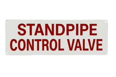Automatic Standpipe Sign Standpipe Control valve sign ( white,Reflective, Aluminium-Rust Free ...