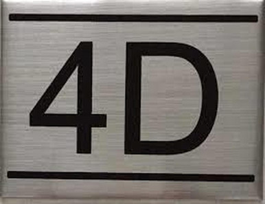 APARTMENT NUMBER SIGN -4D -BRUSHED ALUMINUM (2.25X3, Aluminium ...